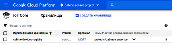Рис. 8. Создан проект, хранилище, топики для публикации сообщений