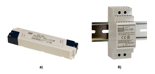 Рис. 4. Ограничители пусковых токов серии ICL: а) линейное исполнение; б) для монтажа на DIN-рейку