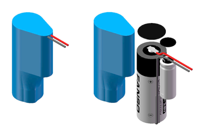 Рис. 5. Сборка из батарейки ER18505H и суперконденсатора SLC1025