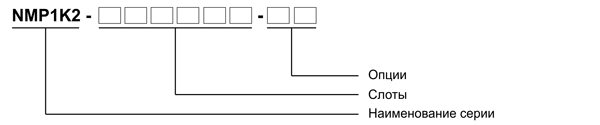 Рис. 30. Структура наименования конфигурируемых источников питания NMP1K2