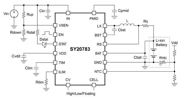 Рис. 7. Схема автономного импульсного ЗУ на основе SY20783