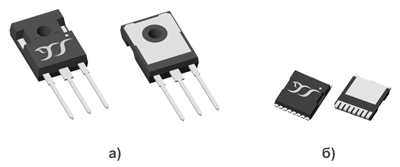 Рис. 1. Внешний вид корпусов TO-247 (а) и TOLL (б)
