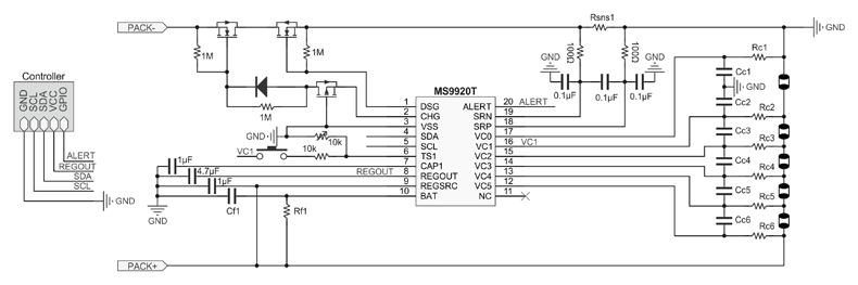 Рис. 2. Типовая схема включения MS9920T