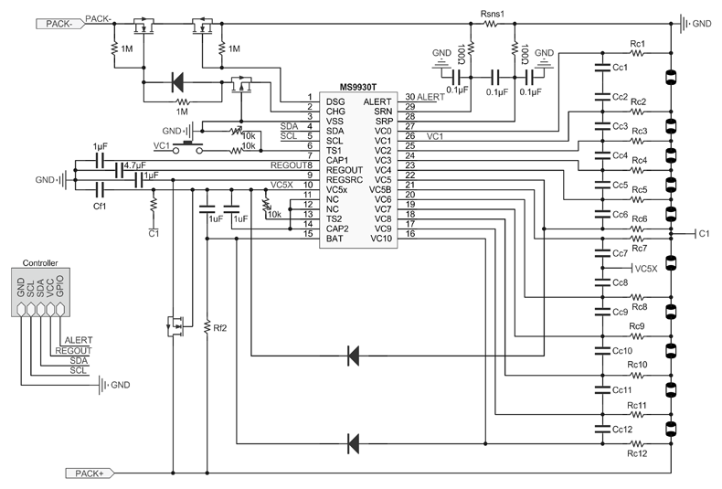 Рис. 3. Типовая схема включения MS9930T