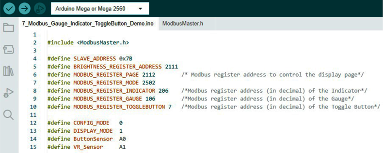 Рис. 12. Определение адресов регистра программой Arduino IDE