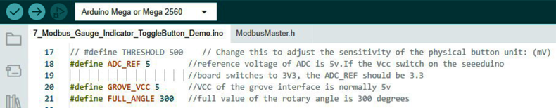 Рис. 17. Значение параметров конфигурации демо-проекта в программе Arduino IDE
