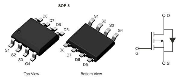 Рис. 1. Транзисторы CR4437 и CRTE080P03L2P в корпусе SOP8