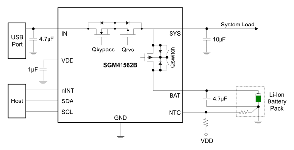 Рис. 6. Упрощенная схема включения SGM41562B