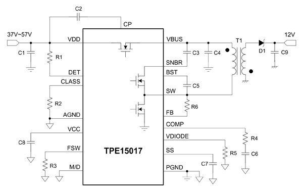 Рис. 17. Типовая схема TPE15017