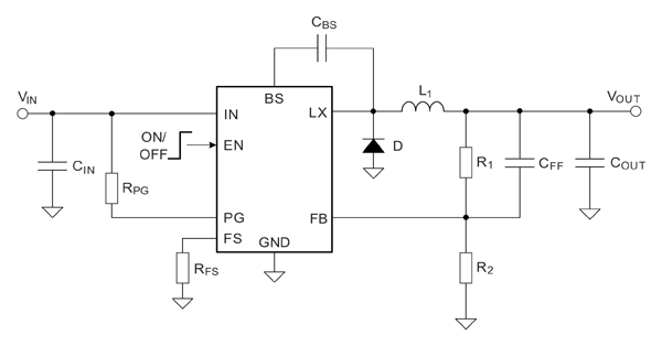 Рис. 16. Схема включения SY21252FCC и SY21253FCC (имеется регулировка частоты и вывод Powergood)