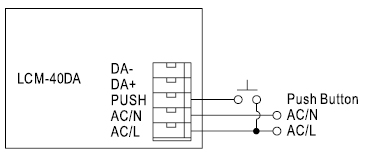 Рис. 9. Подключение кнопки для PUSH-димминга к модулю LCM-40DA