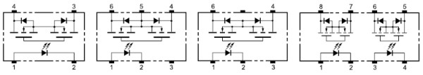 Рис. 4. Распиновка и внутреннее строение реле G3VM