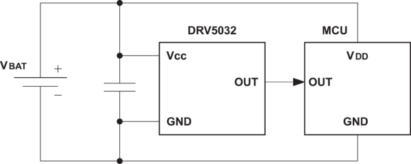 Рис. 3. Типовая схема включения при работе с микроконтроллером