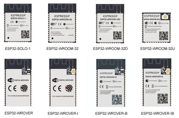 Рис. 6. Внешний вид Wi-Fi + BT + BLE-модулей на базе микросхемы ESP32