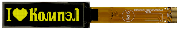 Рис. 1. Внешний вид COG OLED-дисплейного модуля WEO012832P
