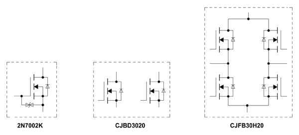 Рис. 2. Эквивалентные схемы транзисторных сборок
