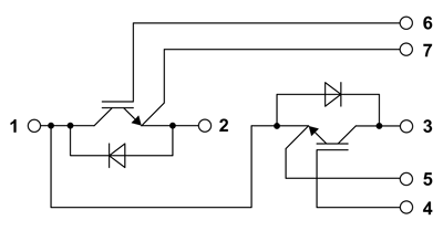Рис. 3. Схема модуля MG200HF12TLC3