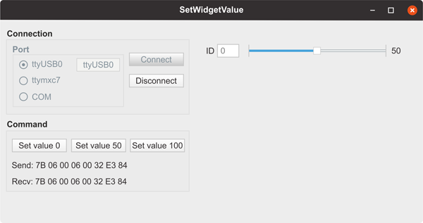 Рис. 21. Экран программы SetWidgetValue на Ubuntu