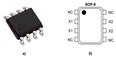 Рис. 2. Внешний вид, корпус и распиновка микросхемы PN8200-SECR1