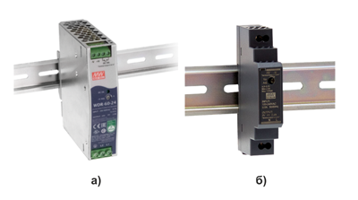 Рис. 1. Внешний вид ИП форм-факторов Industrial (а) и Home Automation (б)