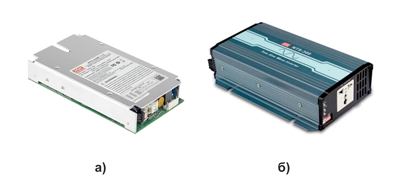 Рис. 3. Внешний вид инверторов MEAN WELL: а) встраиваемого; б) в корпусе