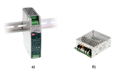 Рис. 5. Внешний вид модулей резервирования: а) с монтажом на DIN-рейку; б) с монтажом на шасси